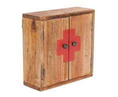 MEDIZINSCHRANK Medic 35 | 35x35x13cm (HxBxT), Recycling Holz | Wandschrank im Shabby Chick Design, Arzneischrank, Erste Hilfe Schrank aus Holz | Farbe: 01 Natur-Vintage