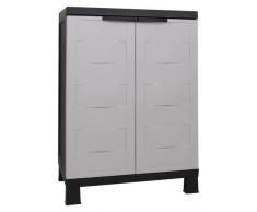 Ondis24 Kunststoffschrank Haushaltschrank Small Prestige Multifunktionsschrank abschließbar mit Füßen 67 x 37 x 93 (H) cm, schnell aufgebaut, bewährtes Modell