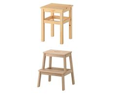 Unbekannt IKEA BEKVÄM Tritthocker und ODDVAR Hocker aus Massivholz