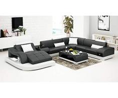 Its-Me Futuristische Designer Sofa Kombinationen|von Uns konfiguriert oder selbst stylen|feinstes weiches Leder|Wohnlandschaft|Ledercouch|LED|Bluetooth Lautsprecher|USB|
