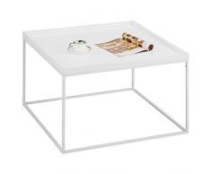 IDIMEX Couchtisch Now im modernen Design, Wohnzimmertisch Sofatisch Kaffeetisch, quadratisch, MDF Platte in weiß Metallgestell in weiß