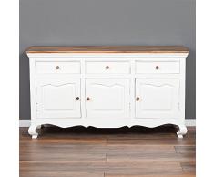 LEBENSwohnART Sideboard Aileen 145cm Mangoholz Landhaus-Design Sideboard Kommode Anrichte