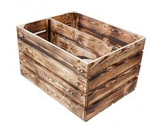 Massive geflammte Kiste als Schuh- und Bücherregal - Obstkiste, Neu +++ Natur