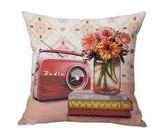 Nunubee Kissenbezug Wohnzimmer deko Kissen Retro-Serie-Telefonkamera Baumwollmaterial Skandinavische Autodekoration Sofa Cover, Europäischer Stil 2 45x45cm