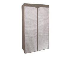 Kleiderschrank PRO ART 4019 taupe grau mit Rauten Design 160 x 88 x 45 cm Regalsystem Stoffschrank Faltschrank Garderobenschrank mit Kleiderstange für Kleidung, Spielzeug , Schuhe & Bücher