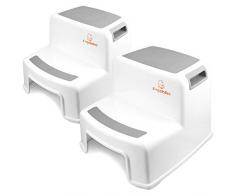 Angelbliss (Grau 2er Pack) Tritthocker für Kinder,anti-rutsch Trittschemel-2-Stufig,Zweistufiger Tritthocker