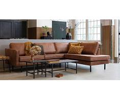 Eckgarnitur Rodeo Leder Cognac Couch Sofa Ecksofa Ledercouch Longchair rechts