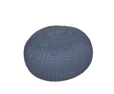 Pharao24 Sitzpouf in Grau Strickstoff