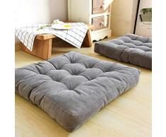 Seat cushion Solide Quadratische Boden Kissen,getuftet Verdicken Sie Cord Stuhl-Pads Für Büro Yoga Meditation Balkon Tatami Bodenkissen-grau 55x55cm(22x22inch)