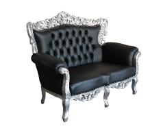Barock Möbel Barock Sofa Grande 3 Sitzer schwarz