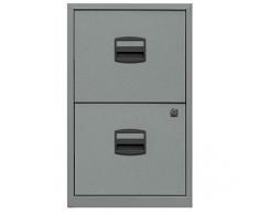 Bisley PFA2 - Vertikaler Hängeregisterschrank - 2 Schubfächer - Silber