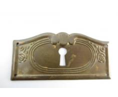 Beschlag Messing brüniert Schlüsselrosette Schlüssellochrosette Schrank Schublade Schranktür antik - Stil Türbeschlag Jugendstil Barock