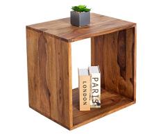 DESIGN DELIGHTS NATÜRLICHES Holz Regal SHEESHAM | 45cm, handgefertigt, Massivholz | Holzregal