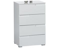 BEGA 36-952-13 Spice Kommode 4 Schubkasten, Ausführung, Grifffräsung, circa 50 x 80 x 40 cm, weiß