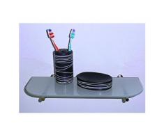 Wand Regal Claro Glasregal XS Corner satiniert 40x15 + Alu Wandhalterung Wandregal