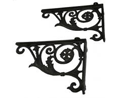 Wandwinkel 18 x 26,5 cm Winkel Wandhalter Bücherregal Regalträger Set Gusseisen Antik Stil Moritz SL-61-BR