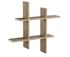 levandeo Hashtag Regal 75x75cm Wandregal Holz Sonoma Eiche-Optik Bücherregal Hängeregal Ablage Steckregal