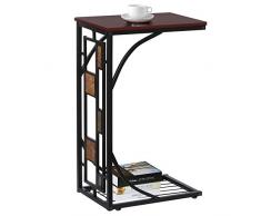 Yaheetech Stabiler Beistelltisch Couchtisch Kaffeetisch Teetisch Wohnzimmertisch mit praktischer Ablage 21 x 30,5 x 53 cm