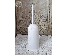 Flair Vitrine WC Garnitur Bürstengarnitur -Schleife- Keramik weiß Bad Landhaus Shabby French