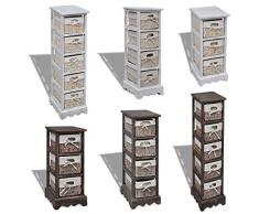 vidaXL Holz Schränkchen Korbregal Korbkommode Nachtschrank 3 Flechtkörbe Braun