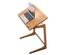 WENYAO Laptop-Tisch 5-Gang-Einstellung Z-förmiger Sofa-Beistelltisch Einfacher Nachttisch Massivholz-Frühstückstisch Student Study Desk (Farbe: Holz)