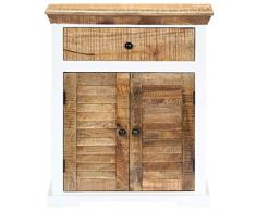 Tidyard Mangoholz Massiv Sideboard mit 1 Schublade 2 Türen Kommode Beistellschrank Mehrzweckschrank Anrichte Flurschrank Standschrank 65x30x75cm