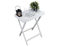 Multistore 2002 Tablett-Tisch mit Gestell Serviertisch Klapptisch Beistelltisch Serviertablett Tablett Abnehmbar 49x32x60cm Landhaus Stil Holz