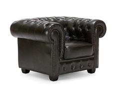 massivum Sessel Chesterfield 114x79x95 cm aus Echt-Leder in grün Loungesessel