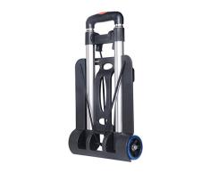 YONG FEI Mini Aluminium Trolley Gepäckwagen Kleine Haushaltswagen Warenkorb Falten tragbare Trolley Pull Cart Handwagen Hand-LKW (Farbe : SCHWARZ)