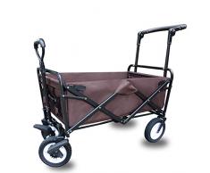 C-K-P Kinderwagen, Haushaltswagen Faltwagen Einkaufswagen tragbare Gepäck Einkaufswagen Wagen Camping Angeln Allrad Handling kleinen Wagen (Farbe : Brown)