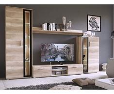 KRYSPOL Wohnwand Bentley Anbauwand, TV-Lowboard, Hängeschränke, Wandboard, Fernsehschrank, Wohnzimmerschran (ohne LED Beleuchtung)