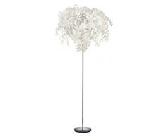 Reality Leuchten Stehleuchte Leavy R40463001, Metall Nickel matt, Schirm Kunststoff weiß, 3 x E14