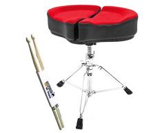 Ahead SPG-R Spinal Glide Drum-Hocker Rücken-schonend Sattelsitz + keepdrum Drumsticks