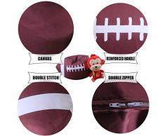 ele ELEOPTION Kinder Sitzsack 16 Zoll Stofftier Aufbewahrungtasche Riesensitzsack Sitzkissen Sessel für Kinder und Erwachsene Bett Möbel Bean Bag (American Football Stil)