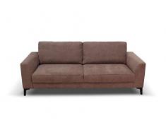 Domo Collection Boxspringsofa Timeless / 2,5er Sofa mit Boxspringfederung / zeitlose Couch / Maße: 222/94/89 cm (B/T/H) / Farbe: Braun