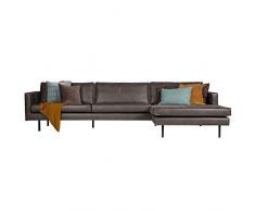 Eckgarnitur Rodeo Leder schwarz Couch Sofa Ecksofa Ledercouch Longchair rechts