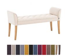CLP Chaiselongue Cleopatra Polsterbank hochwertiger Polsterung und Stoffbezug I Sitzbank mit gestepptem Stoffbezug I Sitzhöhe von ca. 49 cm Creme, Antik hell