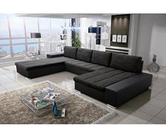 Sofa Couchgarnitur Couch Sofagarnitur Verona U Polstergarnitur Polsterecke Wohnlandschaft mit Schlaffunktion (Soft 11/Nevada 10 Links)
