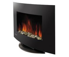Trevidea HO 913 Mangiafuoco elektrischer Wandkamin mit Flammenambiente LED und Fernsteuerung ohne Ethanol, schwarz