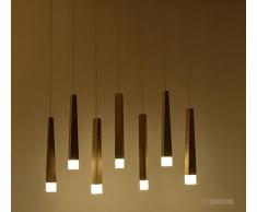 Sai Tai@LED Pendelleuchte Höhenverstellbar Küchen Deckenleuchte Wohnzimmer Designleuchte Deckenlampe Schlafzimmer Modern ,braun,Holz,75cm*8cm