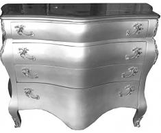 Casa Padrino Barock Kommode Silber B120 H94 cm - Handgefertigte Barock Möbel