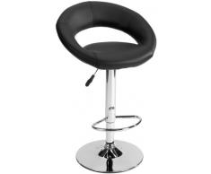 AMSTYLE, Barhocker, kreta, Hocker Bezug Kunstleder schwarz höhenverstellbar Design Barstuhl mit Rückenlehne Chrom 110 kg ohne Rollen