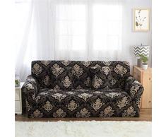 Meiju Sofabezug Sofaüberwürfe L-Form Jacquard Elastische Stretch Ecksofa Armlehnen Sofa Abdeckung Antirutsch Universell + 2 x Kissenbezüge für 1-4 Sitzer Sofa (2 Sitzer,Barock)