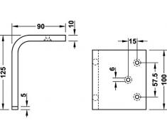 Design Möbelfuß Edelstahl-Optik Tischfuß Schrankfuß aus Metall - H2048 | Höhe 100 mm | Kommoden-Fuß ohne Höheneinstellung | Materialstärke 10 mm | 1 Stück - Sofa-Fuß für schwere Möbel & Betten