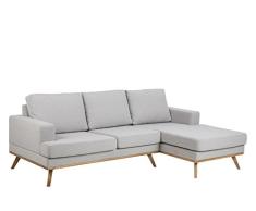 AC Design Furniture Sofa Chaiselongue Andrea, B: 233 T: 148 H: 81 cm, Stoff /Esche, Grau