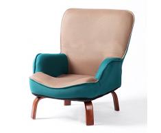 LI Jing Shop - Folding faul Sofa Stuhl Freizeit Haushalt Balkon Schlafzimmer modern einfach Chaiselongue (Farbe : Green Coffee Color)