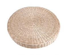 Samfox Runde Pouf Tatami Kissen Bodenkissen Straw Meditation Soft-Yoga-Matte 40cm
