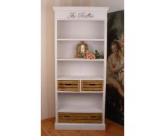 Regal landhausstil Bücherregal Sschubladen Weiss Küchenregal Vintage HMA11 Palazzo Exclusiv