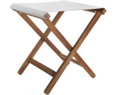 com-four® Klappbarer Sitzhocker aus Holz - Kompakter Klappstuhl - Platzsparender Falthocker - Ideal für Garten, Camping, Angeln, Outdoor (1 Stück - Klapphocker braun/grau)