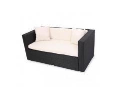 Rattansofa anthrazit Poly-Rattan Ecksofa Rattancouch Couch 2er Sofa Outdoorsofa